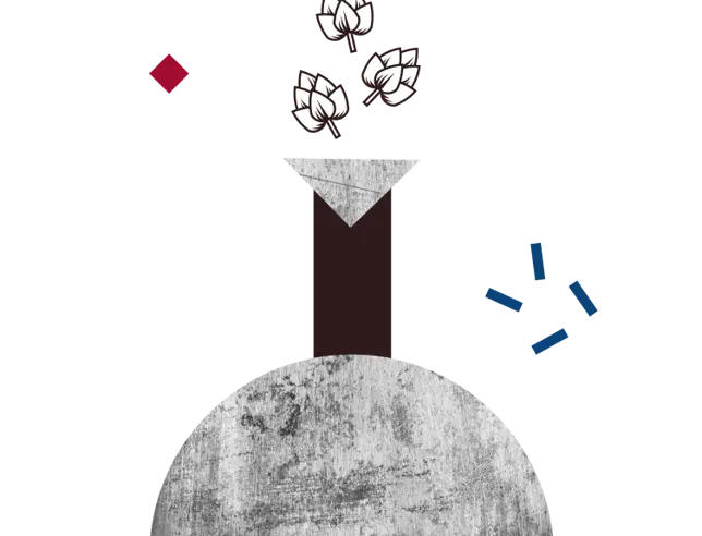 Boiling of the wort during beer production.