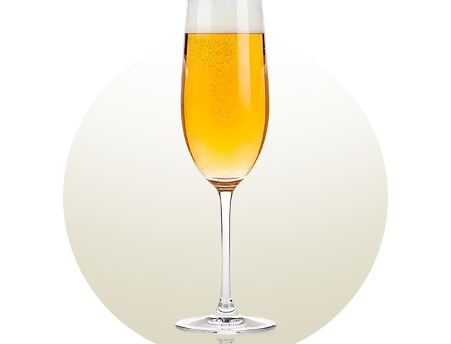 Copo de cerveja tipo Flute, alto e estreito, com corpo alongado e boca pequena, ideal para preservar a efervescência e os aromas delicados de cervejas espumantes e leves.